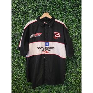 vtg 90s DALE EARNHARDT NASCAR button up large //  pit crew racing motorsport